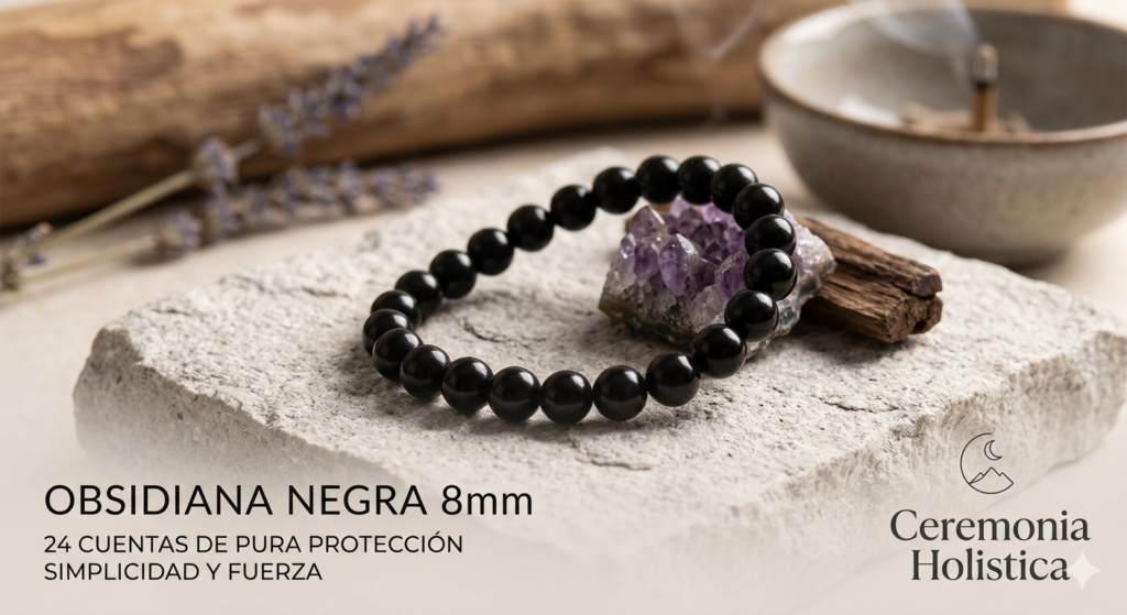pulsera de obsidiana negra